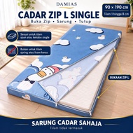 DAMIAS Sarung Tilam Zip L Single 90x200cm | Cadar Untuk Tilam Nipis 90x190cm 1-8cm