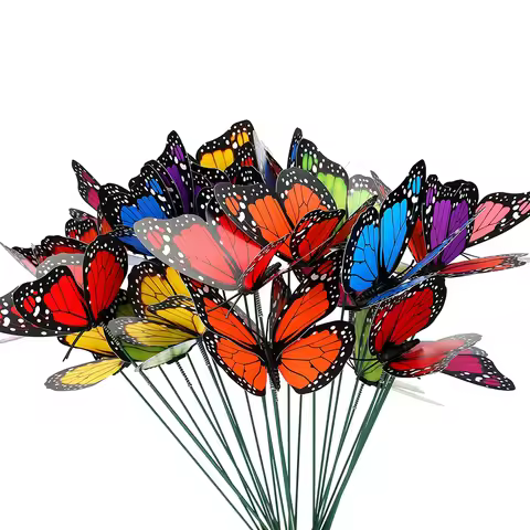 5-50PCS Colorful Butterfly Stakes Decorative Waterproof Butterfly Garden Stake Butterfly Party Suppl