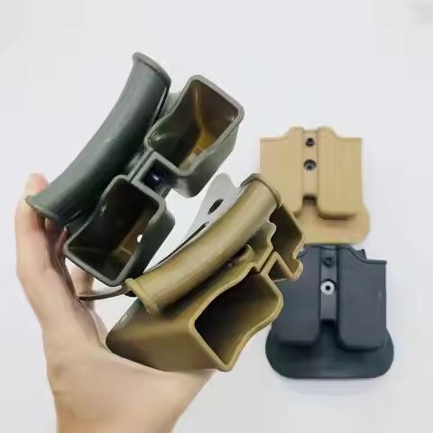 Tactical Double 9mm Magazine Pouch Belt Clip Mag Case for Glock 17 19 43 Beretta M9 PX4 Sig Sauer P2