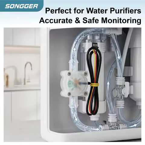 G3/8 Hall Effect Water Flow Sensor DC 3.5-20V Acid Alkali Resistant 0.1-8L/min Flow Meter for Chemic