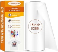 DTF Transfer Film Roll Double-Sided Matte 13 inch 328 Feet Instant Hot Peel PET Transfer Paper Direc