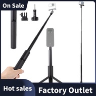 Selfie Stick Tripod 48In Extendable Black Aluminum Alloy + Plastic for Insta360 ONE X2 X3 RS for GoPro Hero 12 11 10 9 8 7 6 5 Max for DJI Action 4 3 2