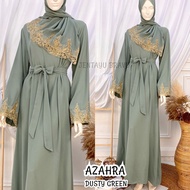 Jubah Abaya Dress AZAHRA : Baju Abaya Chiffon Cotton Muslimah Jubah Hitam Putih Murah Tunang Pengapit Kenduri Kahwin