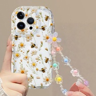 Case For VIVO V50 Lite 5G Y04 V40 PRO Y29 Y39 Y03 Y18 Y36 5G Y02S IQZ 10 cover Silicone  With Flower