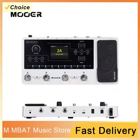 MOOER GE150 Pro Guitar Amp Modelling Multi Electric Effects Pedal Built-in 9 hrs Battery with 4 Foot