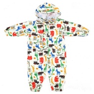 Childrens Cartoon Raincoat Kid Jumpsuit Hooded Rainwear One-Piece Rain Coat Cover Suit Boy Girl Wate