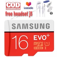 Micro SD Samsung Evo Plus Memory Card 16GB Ultra Class10 Memory Card 16 GB Memori Evo plus free head
