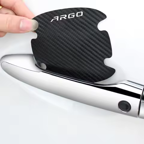 Carbon Fiber Car Door Handle Bowl Scratch Proof Sticker Decal with Fiat Logo for Fiat Argo Logo 500X