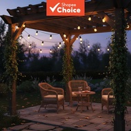 LED String Light Outdoor 15M/48FT Patio Fairy Light Waterproof IP65 AC220V E27 15LED Bulbs translate