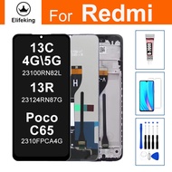 6.74 LCD สำหรับ Xiaomi Redmi 13C 4G 5G 13R Poco C65 23100RN82L 23124RN8 7G อะไหล่สัมผัสทำให้เป็นดิจิ