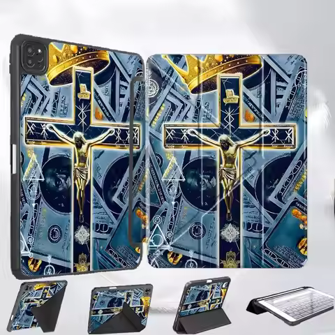 Wealthy Cross Jesus Holder Cover Tablet Case For iPad Pro 11th 10th 9th 8th 7th 12.9inch Mini 6 7 Ai