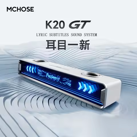Mchose K20 Gt Bluetooth Gaming Speaker Real Time Full Screen Lyric Display Wired Desktop Soundbar Fo