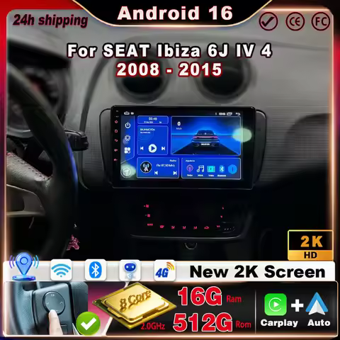 Android Auto Car Radio For SEAT Ibiza 6J IV 4 2008 - 2015 Stereo Multimedia Navigation Monitor Touch