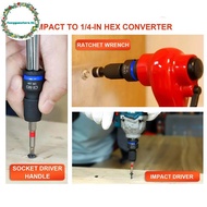 YUNSTORE Impact Hex Converter For Screwdriver Bit 1/2 3/8 1/4-Inch Square Drive To 1/4-Inch Qui Rele