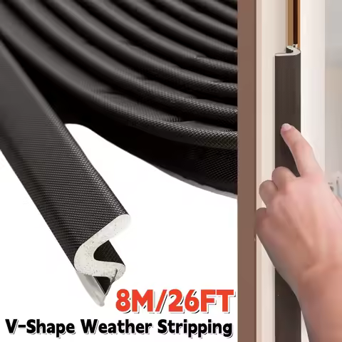8m Door Weather Stripping Seal,Window Kerf Soundproof Strip V-Shaped Q Foam Weather Stripping Door F