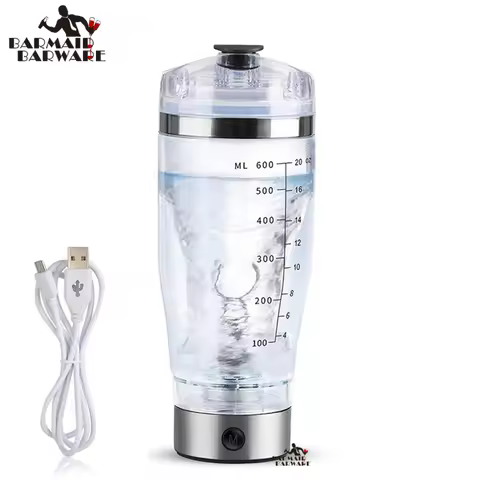 600ml Electric Cocktail Boston Shaker USB Automatic Protein Shaker Portable Movement Mixing Mixer Vo