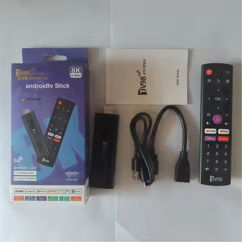 TV98 ATV Mini TV Stick Android 14 Allwinner H618 Quad Core Cortex A53 Support 8K Video 4K Wifi6 BT5.