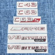 Suitable for Mercedes-Benz New C-Class modification C43 C63 C63S rear emblem sticker V8BITURBO side 