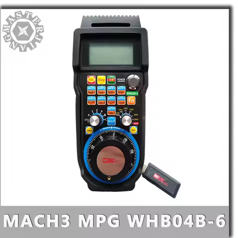 New 3/4/5/6 Axis MACH3 MPG Wireless Handwheel CNC Handwheel USB Receiver 40-meter-transmission dista