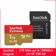 SanDisk  Micro Sd Card  32GB  64GB  128GB  256GB  512GB  1TB  Micro SDXC  (190M 130M / U3 4K V30 A2)  Speed up to 190Mb/s  For   Monitor Driving recorder Flat LCD TV Mobile phone Computer Drone Camera Music player