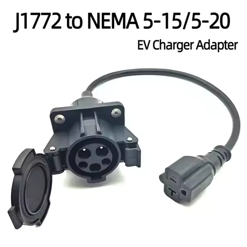 220V J1772 Type1 Socket To NEMA 5-15/5-20 EV Charger Adapter With 0.2M Cable for E-Bike/Scooter/One 
