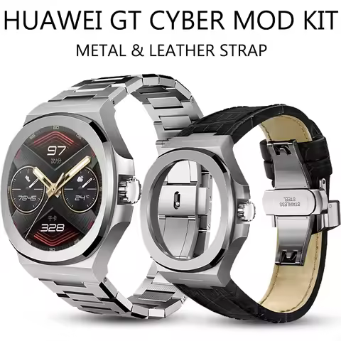 Modification Kit for HUAWEI GT Cyber Stainless Steel Case Metal Bracelet for Huawei GT Cyber Rubber 