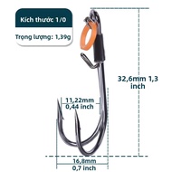 9KM Sống Tôm Móc 10-15 Chiếc Móc Đôi Chống Ăn Mòn Thép Carbon Cao Cấp Cho Nước Mặn Câu Cá Nước Ngọt