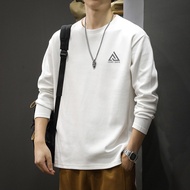 Bottoming Shirt Round Neck Loose Men Simple Japanese Pure Cotton Spring Autumn t-Shirt Long Sleeve H