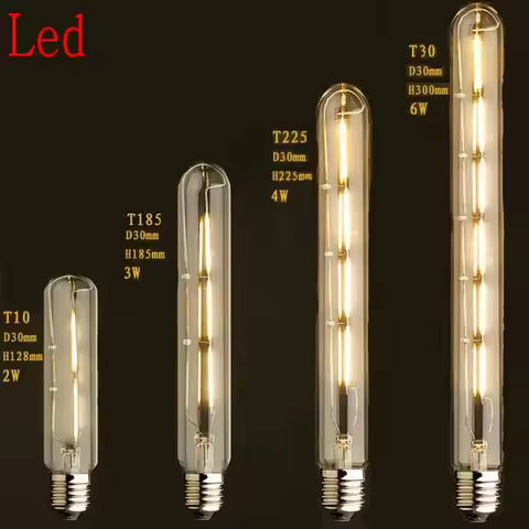 220V Vintage Antique Retro LED Edison Bulb E27 Tube Light Bulbs Warm Yellow / Warm white Filament Ed
