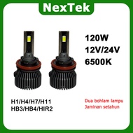 NexTek Y19 LED Headlight 120W 12V/24V 6500K H1 H4 H7 H11 HB3 HB4 HIR2 High Power Car Headlight Bulb