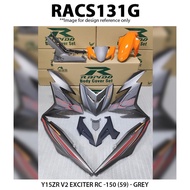 Cover Set Rapido Yamaha Y15ZR V1 V2 Exciter RC-150 (59) Grey Ysuku Accessories Motor Y15 RC150 Black Blue Orange