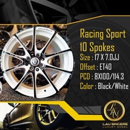Racing Sport 10 Spokes 17 x 7.0JJ 8X100/114.3 Black/ White