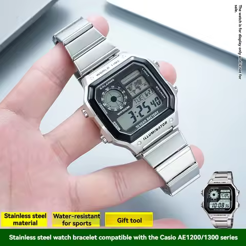For Casio MWA-100H/MWD-100HD MWA-300H series stainless steel fashionable and atmospheric business me