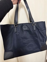 Tory Burch Ella tote 黑色尼龍大號手提包  奶粉袋