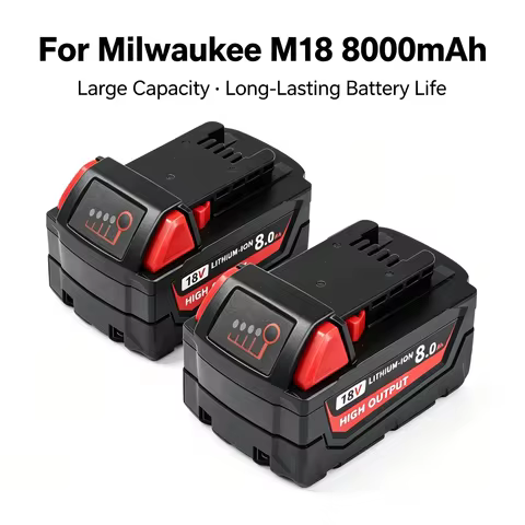 2 Pack 8.0Ah 18V Battery Replacement for Milwaukee M18 Tools 48-11-1815 48-11-1850 WK1890