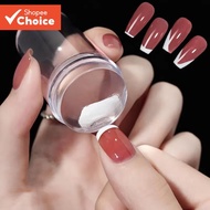 Transparent Nail Art Stamp Jelly Silicone Printing Nail Polish Stamping Template with Scraper French