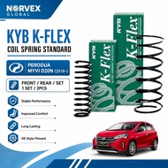 KYB K-FLEX Standard Coil Spring Myvi D20N 2018- Front Rear Suspension Spring Set