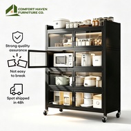 Comfort Haven Furniture Co. Kitchen Dustproof Storage Cabinet Rak Dapur Microwave Oven Rack Shelves