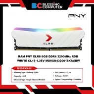 RAM PNY XLR8 8GB DDR4 3200MHz RGB WHITE CL16 1.35V MD8GD4320016XRGBW