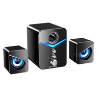 Others - GARCIAS 9D 環繞音迷你低音喇叭，USB 供電及 3.5mm 輔助插孔連接，藍牙立體聲音樂喇叭，帶 LED 燈，適用於筆記型電腦
