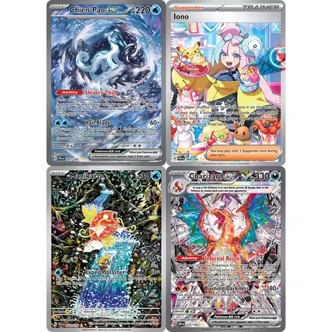 PKM Paldea Evolved (PAL) Game Cards holographic PTCG Charizard ex 223 Chien-Pao ex 261 Iono 269 Magi
