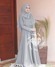 Gamis Edeline Muslim Mutiara Moscrepe | Maxy Longdress Gamis Wanita | Gamis Lebaran | Maxi Dress Mus