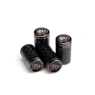 4 Pieces Carbon Fibre Car Wheel Valve Stem Caps for Audi, Auto Tire Valve Stem Cover Compatible with