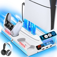 Cooling Station with Auto Fan Speed by Temp Control for PS5 PRO/PS5 Slim/PS5  PS5 Stand Vertical Doc