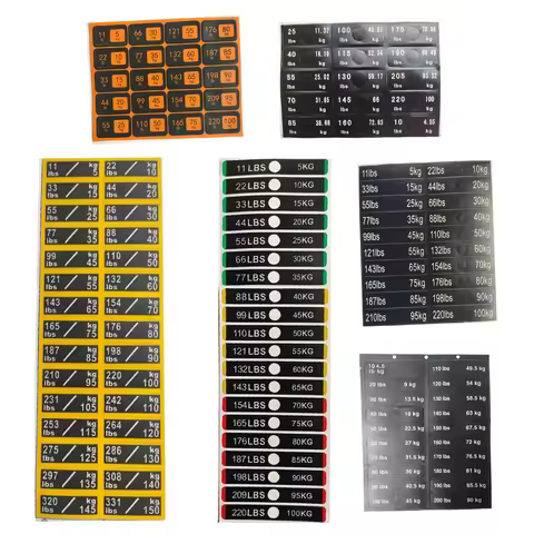 Weight Stickers Self-Adhesive Weight Stack Labels Gym Equipment Weight Plate Sticker Fitness Equipme