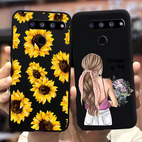For LG V50 ThinQ 5G Case LM-V500 Cute Sunflower Pretty Girls Cover For LG V40 ThinQ Phone Cases For 