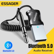 Essager Bluetooth 5.0 Audio Receivers Aluminum Alloy ABS Car Wireless Audio Receiver USB to 3.5mm Ja