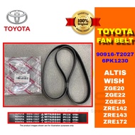 (100% ORIGINAL ) Toyota Wish Sepet ZGE20 / Altis ZRE142 ZRE172 V Fan Belt 6PK1230 (90916-T2027)