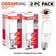 2 PC PACK | OSRAM LED VALUE STICK TRUWAVE | 9W=15W CFL | E27 | FROSTED | Warm White/ Daylight