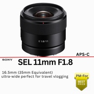 Sony E 11mm f/1.8 Lens (E-Mount Lens/APS-C Format) E 11 F1.8 APSC